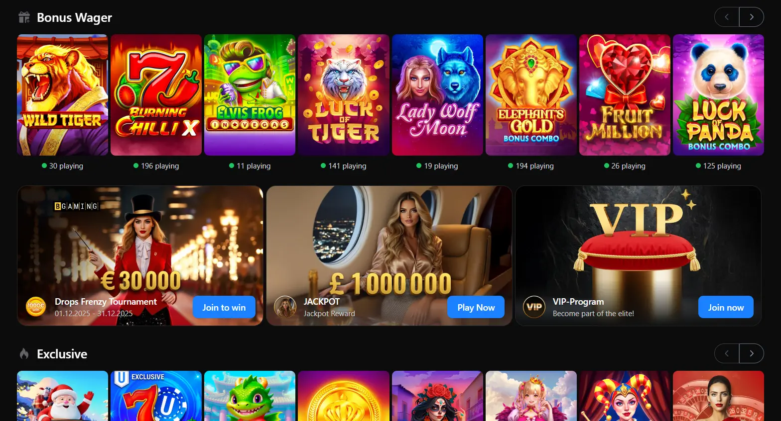 Unlimluck Casino home page